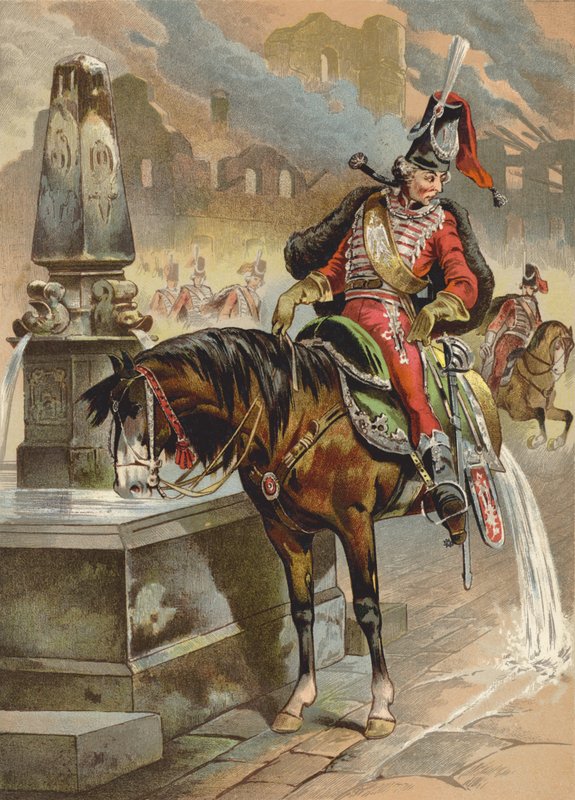 Ilustracja do przygód barona Munchausena autorstwa European School