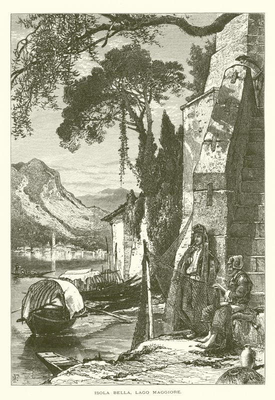 Isola Bella, Jezioro Maggiore (grawerowanie) autorstwa European School
