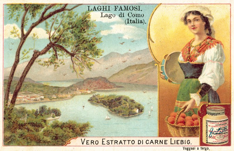 Jezioro Como, Włochy (chromolitho) autorstwa European School