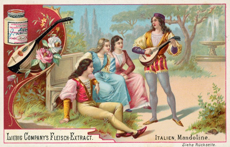 Mandolina, Włochy (chromolitho) autorstwa European School