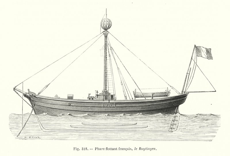 Pływająca latarnia francuska, Le Ruytingen (rycina) autorstwa European School