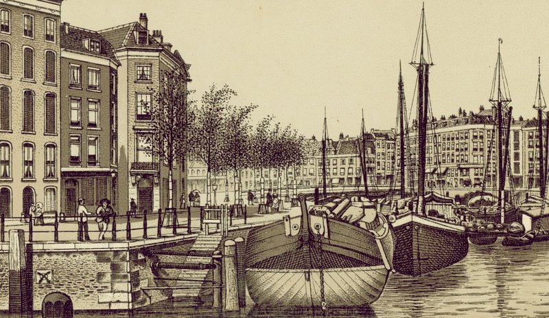 Rotterdam: Geldersche Kade (litografia) autorstwa European School