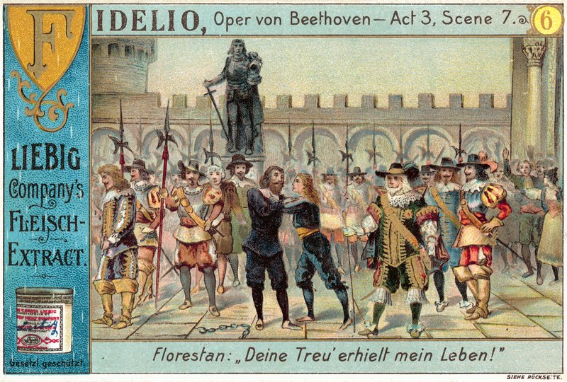 Scena z opery Beethovena Fidelio (chromolitho) autorstwa European School