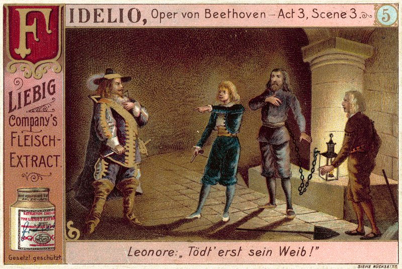 Scena z opery Beethovena Fidelio (chromolitho) autorstwa European School