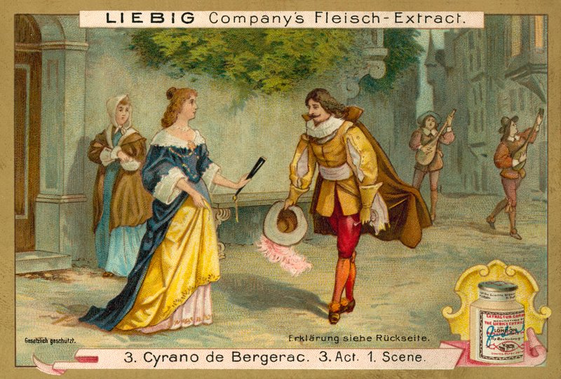 Scena z Cyrano de Bergerac (chromolitho) autorstwa European School