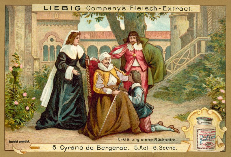 Scena z Cyrano de Bergerac (chromolitho) autorstwa European School