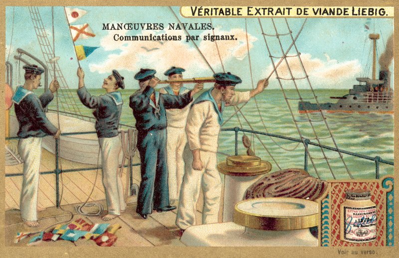 Sygnalizacja między statkami (chromolitho) autorstwa European School