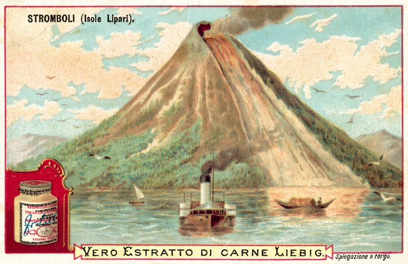 Stromboli, Włochy (chromolitho) autorstwa European School