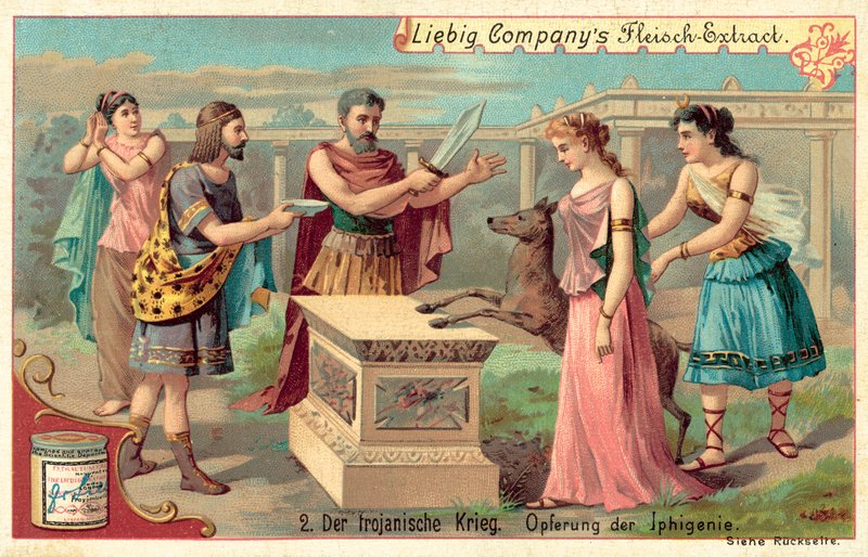 Ofiara Ifigenii (chromolitho) autorstwa European School