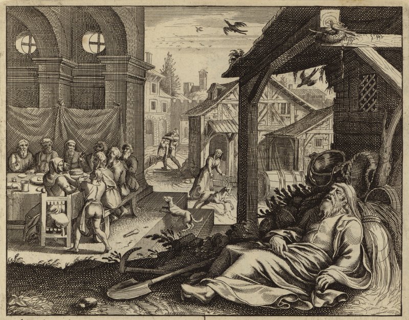 Tobit oślepiony odchodami wróbli (rycina) autorstwa European School