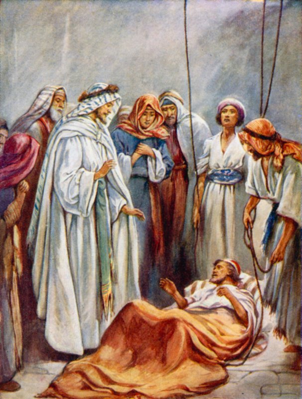 Chory z porażenia (kolor lito) autorstwa Evelyn Stuart Hardy