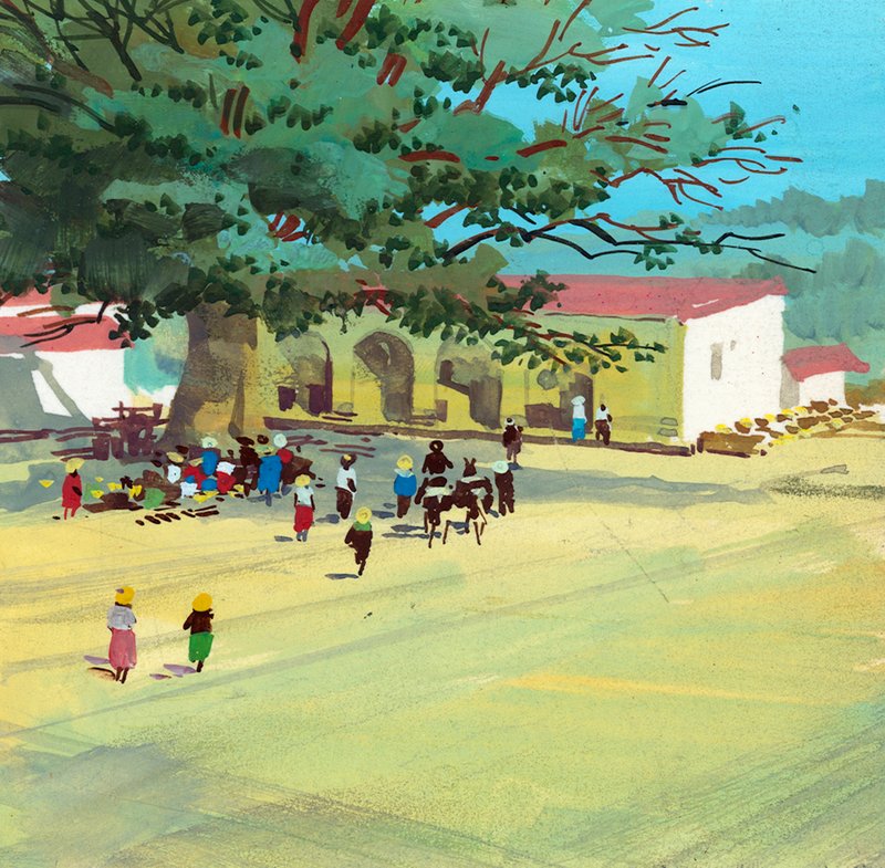 Tschiffely przybywa do La Banda autorstwa Ferdinando Tacconi