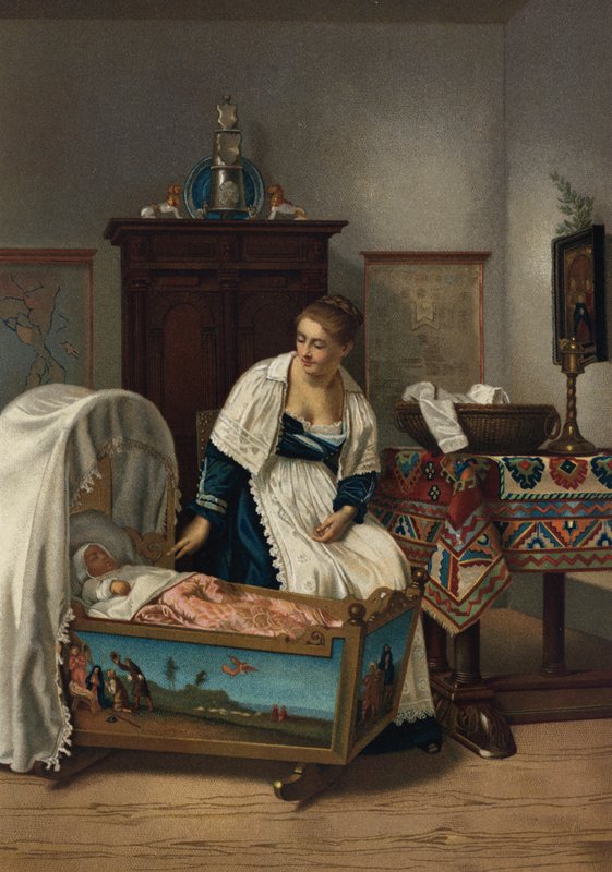Młoda Matka (chromolitho) autorstwa Florent Willems