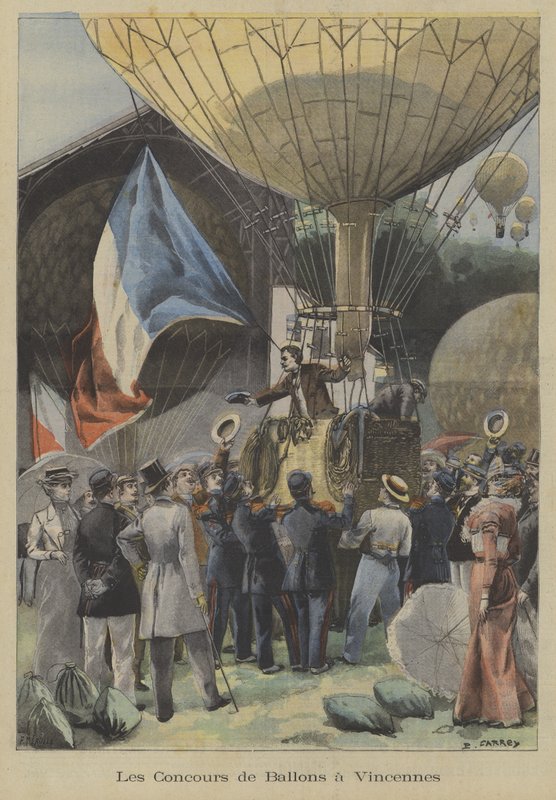 Wyścig balonowy w Vincennes, Paryż autorstwa Fortune Louis Meaulle