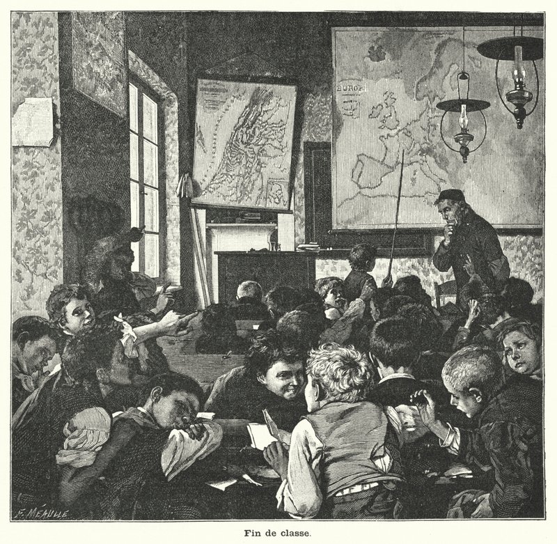 Koniec zajęć (grawerowanie) autorstwa Fortune Louis Meaulle