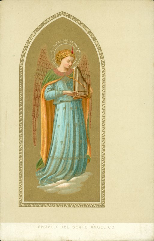 Anioł grający na instrumencie muzycznym (chromolitho) autorstwa Fra (after) Angelico