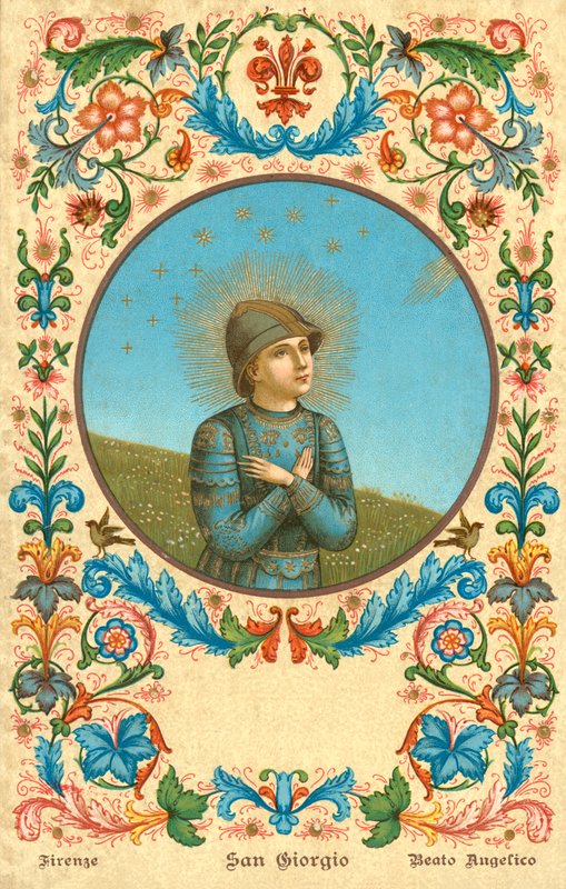 Św. Jerzy (chromolitho) autorstwa Fra (after) Angelico