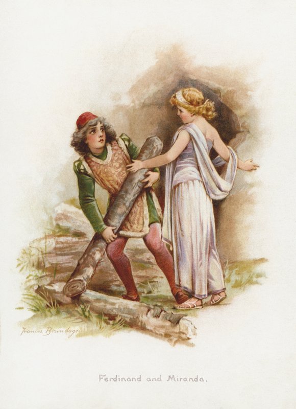 Ferdynand i Miranda (chromolitho) autorstwa Frances Brundage