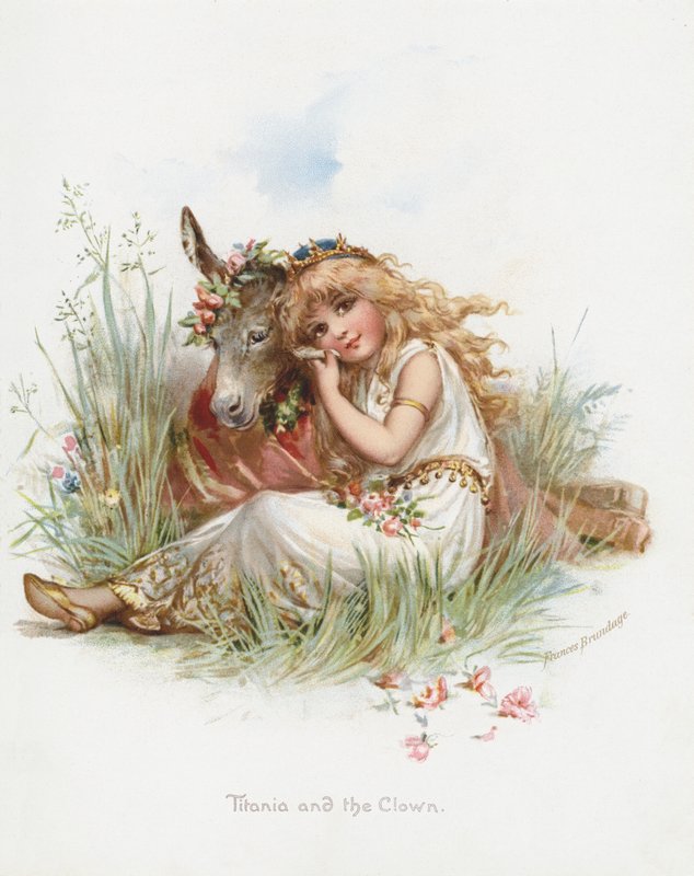 Titania i Klaun (chromolitho) autorstwa Frances Brundage