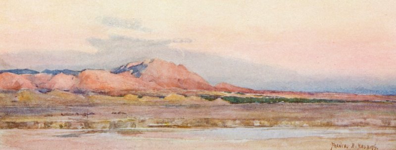 Wieczór na Saharze (kolorowa litografia) autorstwa Frances Nesbitt