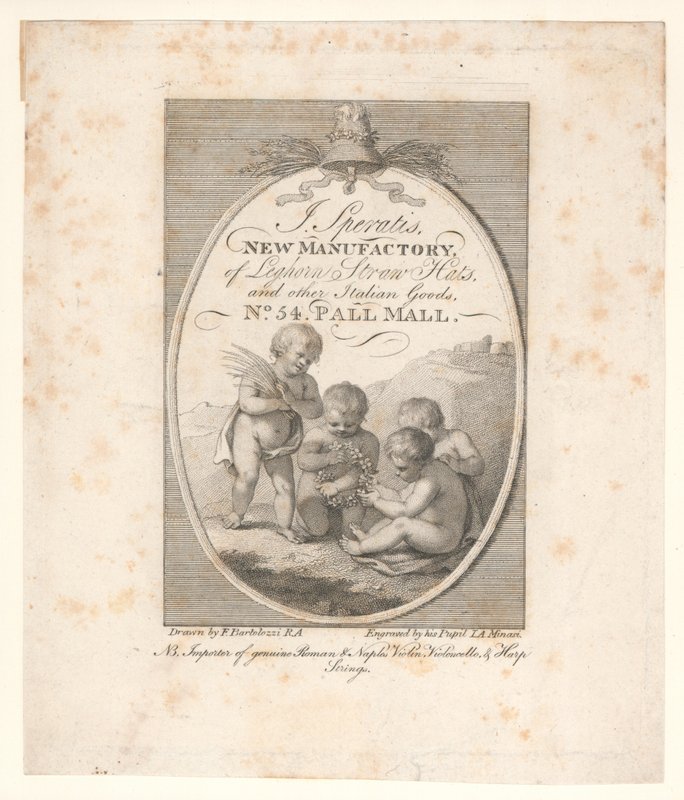 Karta handlowa, J Speratis autorstwa Francesco Bartolozzi