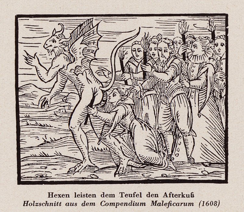 Czarownice całujące odbyt diabła autorstwa Francesco Maria Guazzo