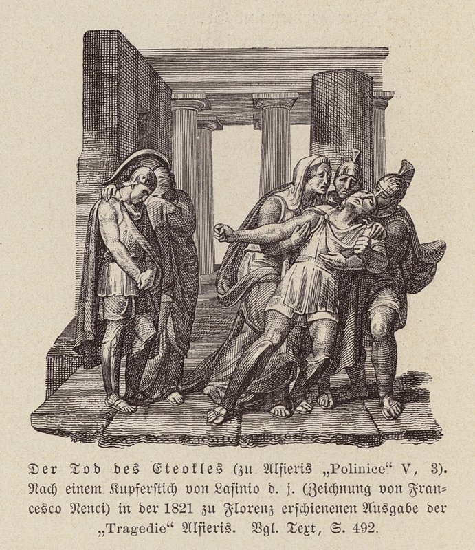 Śmierć Eteoklesa (rycina) autorstwa Francesco Nenci