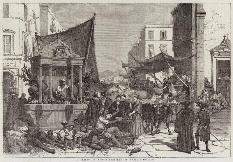 Ulica w Neapolu autorstwa Francois Fortune Antoine Ferogio