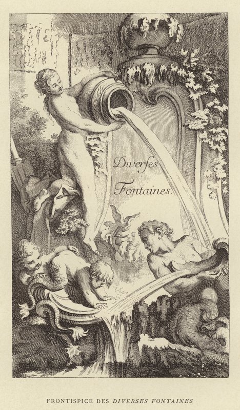 Frontyspis Diverses Fontaines (grafika) autorstwa Francois (after) Boucher