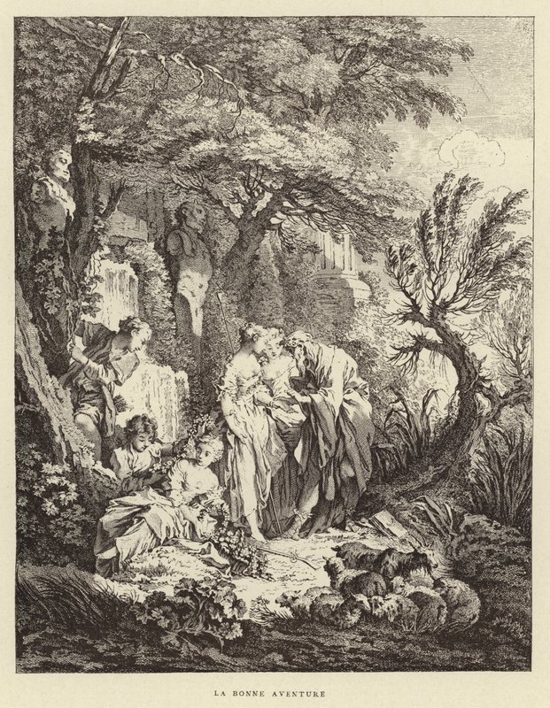 Dobra przygoda (grawerunek) autorstwa Francois (after) Boucher