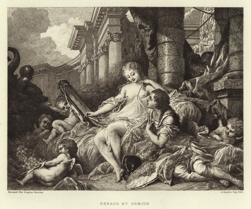Renaud i Armide (grawerowanie) autorstwa Francois (after) Boucher