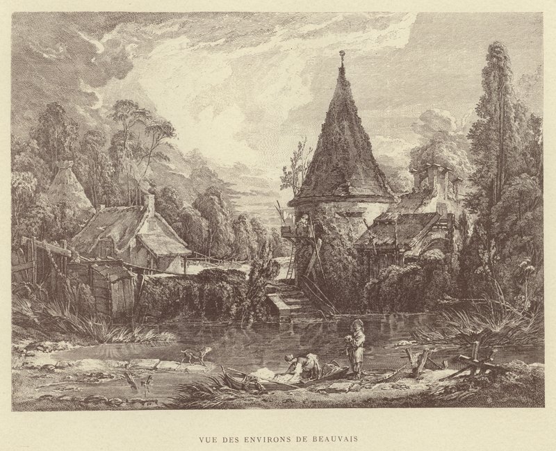 Widok na okolice Beauvais (grafika) autorstwa Francois (after) Boucher