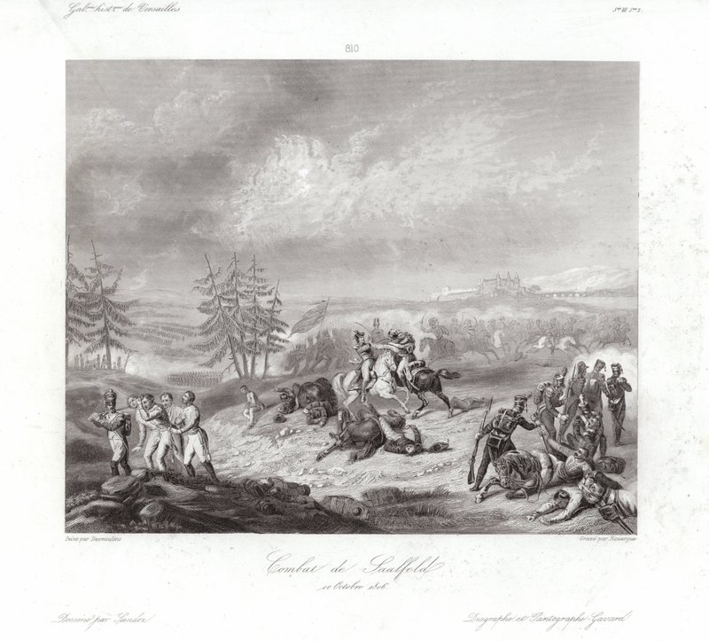 Walka o Saalfeld autorstwa Francois Augustin Desmoulins