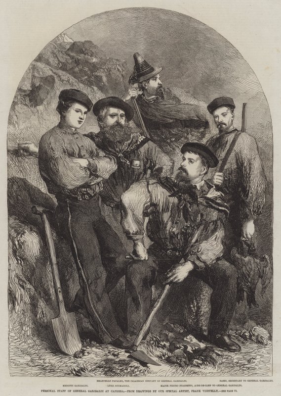 Sztab osobisty generała Garibaldiego w Caprera autorstwa Frank Vizetelly