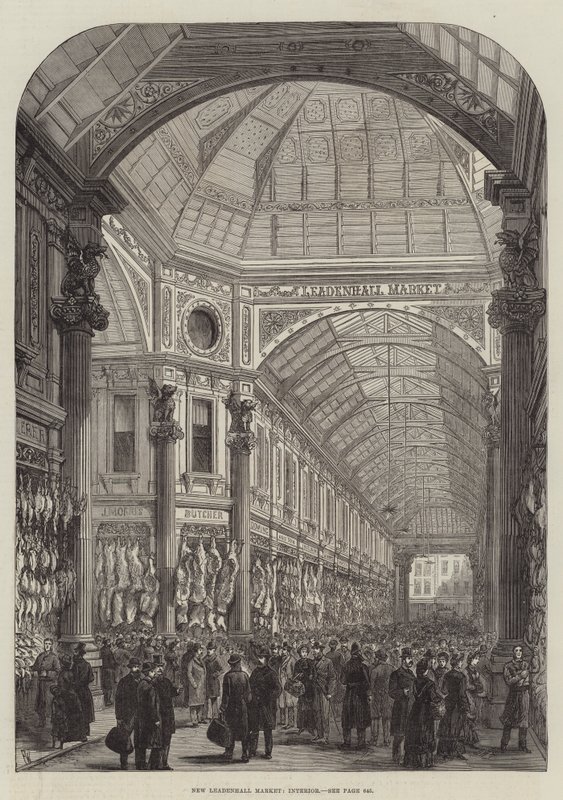 Nowy targ Leadenhall, wnętrze autorstwa Frank Watkins