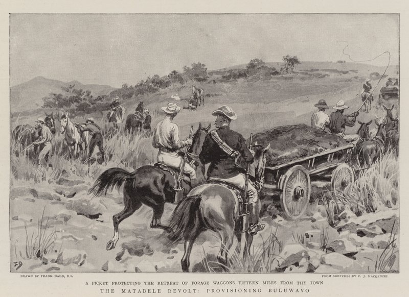 Rewolta Matabele, zaopatrzenie Bulawayo autorstwa Frank Dadd