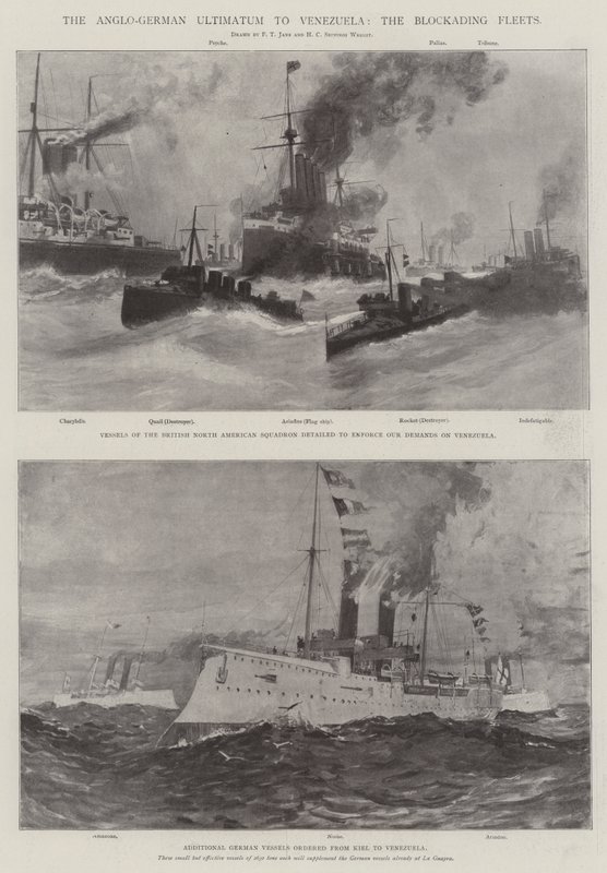 Ultimatum angielsko-niemieckie do Wenezueli, floty blokujące autorstwa Fred T. Jane