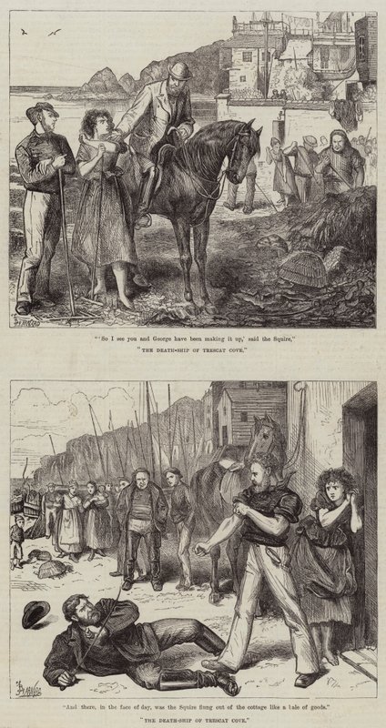 Ilustracje do statku śmierci z Trescat Cove autorstwa Frederick Barnard