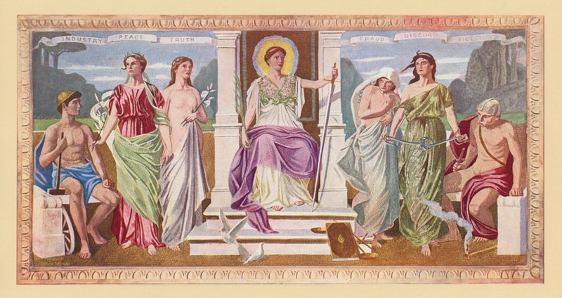 Prawo (litografia kolorowa) autorstwa Frederick (after) Dielman