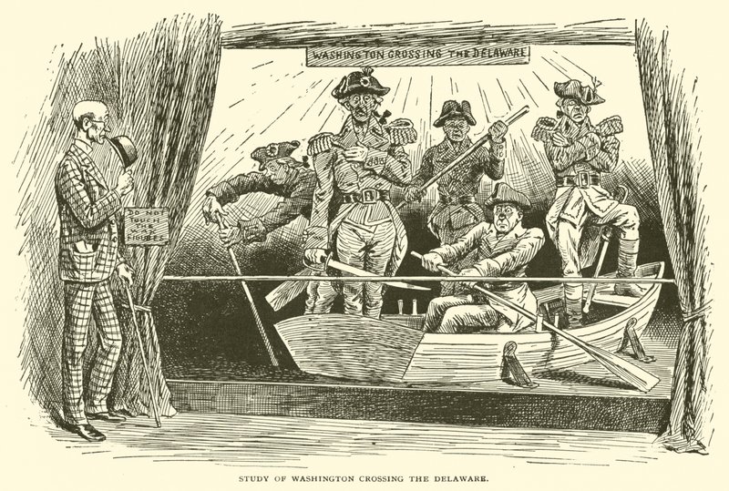 Studium Waszyngtonu przekraczającego Delaware autorstwa Frederick Burr Opper