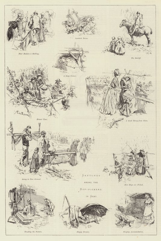 Szkice wśród zbieraczy chmielu w Kent autorstwa Frederick Henry Townsend