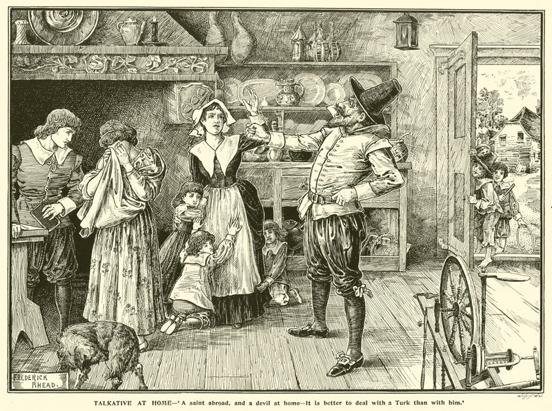 Rozmowny w domu (grawerunek) autorstwa Frederick Hurten Rhead