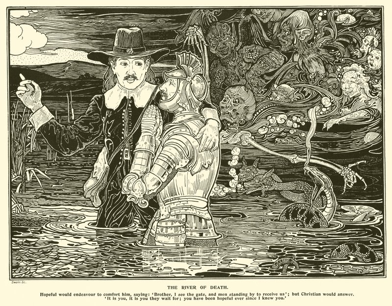 Rzeka Śmierci (rycina) autorstwa Frederick Hurten Rhead