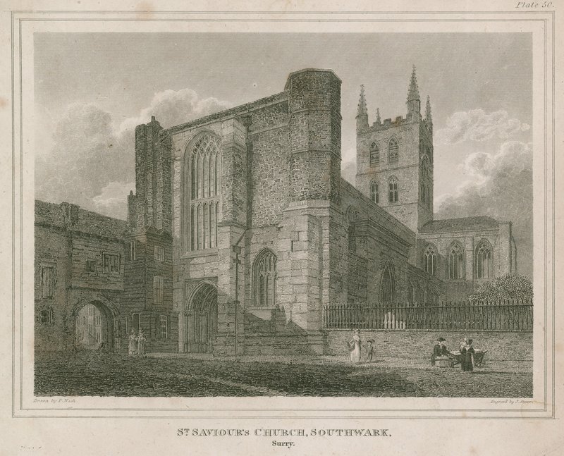 Kościół św Zbawiciela, Southwark, Surrey autorstwa Frederick Nash