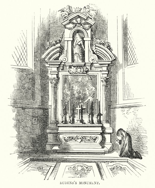Pomnik Rubensa (rycina) autorstwa Frederick William Fairholt