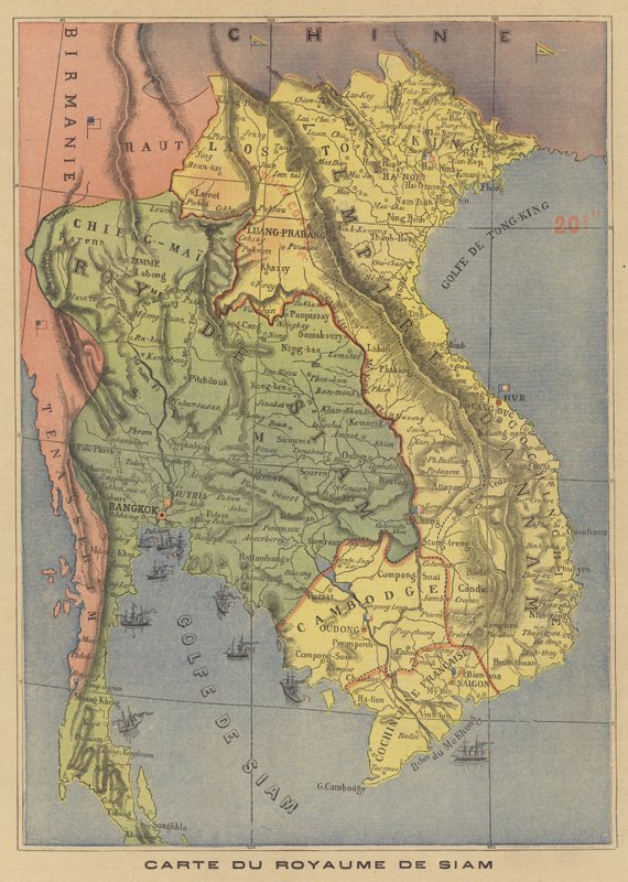 Mapa Królestwa Syjamu autorstwa French School