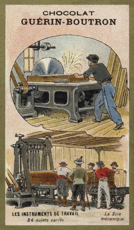 Piły mechaniczne (chromolitho) autorstwa French School