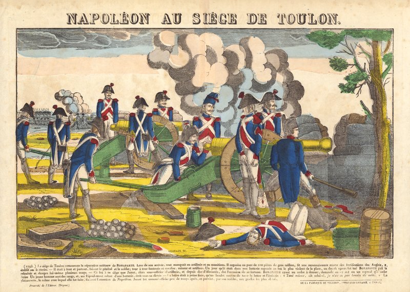 Napoleon podczas oblężenia Tulonu autorstwa French School