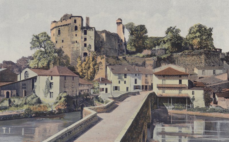 Clisson, Stary most i ruiny zamku autorstwa French Photographer