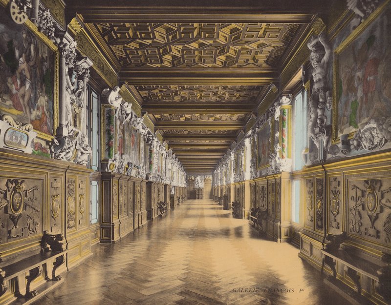 Fontainebleau: Galerie Francois Ier (zdjęcie kolorowe) autorstwa French Photographer